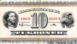 10 Kroner DANEMARK  1966 P.044f TB