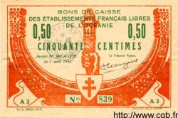 50 Centimes OCÉANIE  1942 P.07 TTB+ à SUP