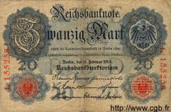 20 Mark ALLEMAGNE  1914 P.046a TB