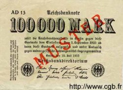 100000 Mark Spécimen ALLEMAGNE  1923 P.091as TTB à SUP