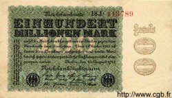 100 Millionen Mark GERMANY  1923 P.107c XF