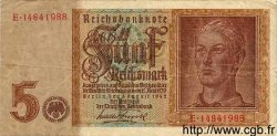 5 Reichsmark ALLEMAGNE  1942 P.186var pr.TTB