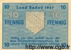10 Pfennig ALLEMAGNE Baden 1947 PS.1002b SPL
