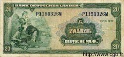 20 Deutsche Mark ALLEMAGNE FÉDÉRALE  1949 P.17a TB