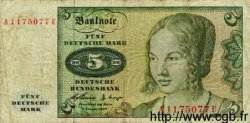5 Deutsche Mark ALLEMAGNE FÉDÉRALE  1960 P.18 B