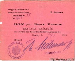 2 Francs ALLEMAGNE Chauny 1915 P.M03 TB+