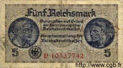 5 Reichsmark ALLEMAGNE  1940 P.R138b B+ à TB