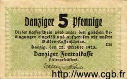 5 Pfennig DANTZIG  1923 P.34b TTB+