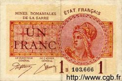 1 Franc MINES DOMANIALES DE LA SARRE FRANCE  1920 VF.51.02 TTB