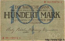 100 Mark ALLEMAGNE Mannheim 1918 PS.0907 TB