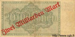 2 Milliarde Mark sur 20 Millionen ALLEMAGNE Mannheim 1923 PS.0913 TTB