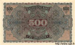 500 Mark ALLEMAGNE Dresden 1922 PS.0954b NEUF