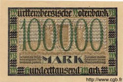 100000 Mark ALLEMAGNE Stuttgart 1923 PS.0985 SUP+