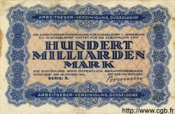 100 Milliarden Mark ALLEMAGNE Düsseldorf 1923 K.1153o TB