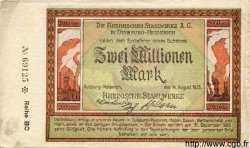 2 Millionen Mark ALLEMAGNE Duisburg-Meiderich 1923 K.1205o TTB+