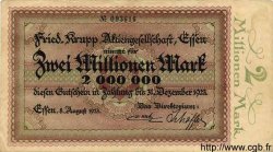2 Millionen Mark ALLEMAGNE Essen 1923 K.1429k TTB+