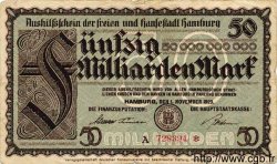 50 Milliarden Mark ALLEMAGNE Hambourg 1923 Ham.32a TB