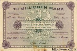 10 Millionen Mark ALLEMAGNE Hannovre 1923 Han.12d TB+