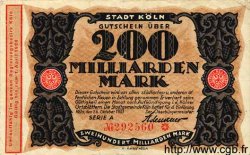 200 Milliarden Mark ALLEMAGNE Köln 1923 K.2684nn TB+ à TTB