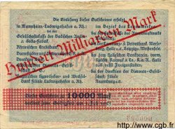 100 Milliarden Mark sur 10000 ALLEMAGNE Ludwigshafen 1923 K.3329g pr.TTB