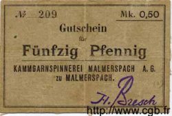 50 Pfennig ALLEMAGNE Malmerspach 1914 K.215b TTB