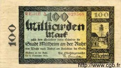 100 Milliards Mark ALLEMAGNE Mülheim 1923  TTB