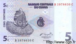 5 Centimes RÉPUBLIQUE DÉMOCRATIQUE DU CONGO  1997 P.081 NEUF