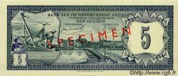 5 Gulden Spécimen ANTILLES NÉERLANDAISES  1967 P.08s SPL