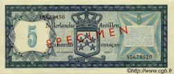 5 Gulden Spécimen ANTILLES NÉERLANDAISES  1967 P.08s SPL