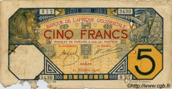 5 Francs DAKAR AFRIQUE OCCIDENTALE FRANÇAISE (1895-1958) Dakar 1926 P.05B var AB