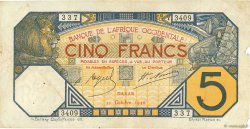 5 Francs DAKAR AFRIQUE OCCIDENTALE FRANÇAISE (1895-1958) Dakar 1926 P.05B var