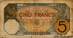5 Francs CONAKRY AFRIQUE OCCIDENTALE FRANÇAISE (1895-1958) Conakry 1919 P.05Ab B+