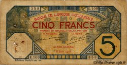 5 Francs GRAND-BASSAM AFRIQUE OCCIDENTALE FRANÇAISE (1895-1958) Grand-Bassam 1916 P.05Db B+