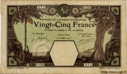 25 Francs PORTO-NOVO AFRIQUE OCCIDENTALE FRANÇAISE (1895-1958) Porto-Novo 1923 P.07Eb B+