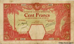 100 Francs CONAKRY AFRIQUE OCCIDENTALE FRANÇAISE (1895-1958) Conakry 1924 P.10Ac B à TB