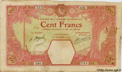 100 Francs GRAND-BASSAM AFRIQUE OCCIDENTALE FRANÇAISE (1895-1958) Grand-Bassam 1924 P.11Dd B+