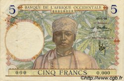 5 Francs Spécimen AFRIQUE OCCIDENTALE FRANÇAISE (1895-1958)  1934 P.21s TTB+