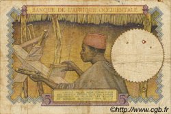 5 Francs AFRIQUE OCCIDENTALE FRANÇAISE (1895-1958)  1937 P.21 B+