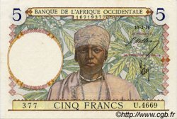 5 Francs AFRIQUE OCCIDENTALE FRANÇAISE (1895-1958)  1938 P.21 SUP