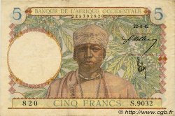 5 Francs FRENCH WEST AFRICA  1942 P.25 MBC+