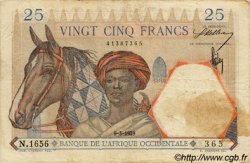25 Francs FRENCH WEST AFRICA  1939 P.22 BC