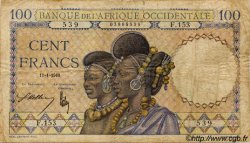 100 Francs AFRIQUE OCCIDENTALE FRANÇAISE (1895-1958)  1940 P.23 pr.TB