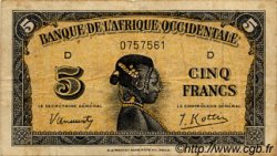 5 Francs AFRIQUE OCCIDENTALE FRANÇAISE (1895-1958)  1942 P.28a TB