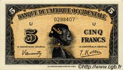 5 Francs FRENCH WEST AFRICA  1942 P.28a UNC-