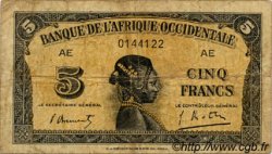 5 Francs AFRIQUE OCCIDENTALE FRANÇAISE (1895-1958)  1942 P.28b B+