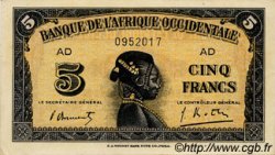 5 Francs FRENCH WEST AFRICA  1942 P.28b fST