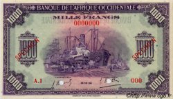 1000 Francs Spécimen AFRIQUE OCCIDENTALE FRANÇAISE (1895-1958)  1942 P.32s SPL+
