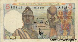 5 Francs AFRIQUE OCCIDENTALE FRANÇAISE (1895-1958)  1950 P.36 TTB+
