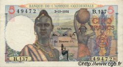 5 Francs AFRIQUE OCCIDENTALE FRANÇAISE (1895-1958)  1951 P.36 SUP