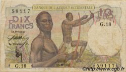 10 Francs AFRIQUE OCCIDENTALE FRANÇAISE (1895-1958)  1947 P.37 TB